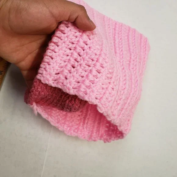 Girls Kids Pink Crochet Unique Handmade Hoodie with Mask | Facemask - Picture 6 of 7